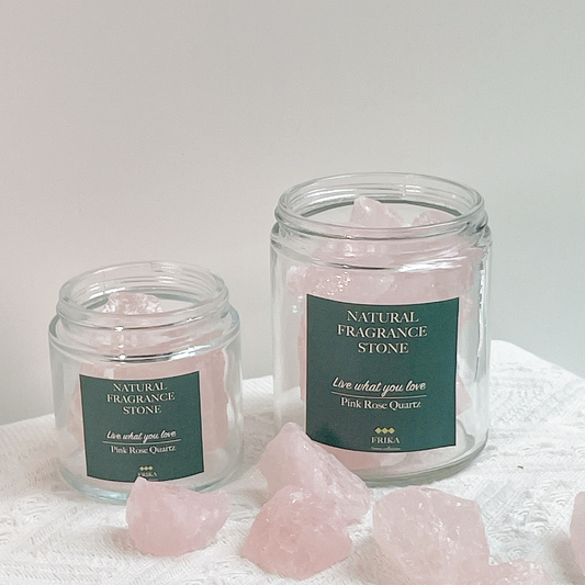Live what you love- Pink Rose Quartz Stone Jar
