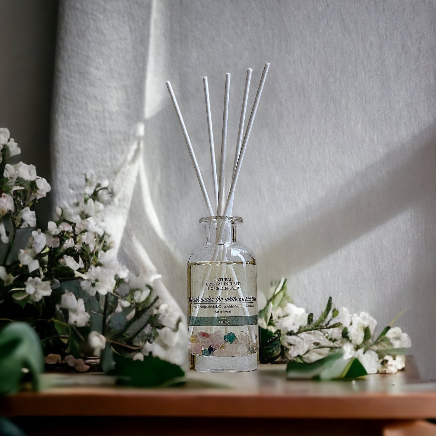 Refresh under the white orchid tree Natural crystal infused home diffuser