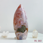 Pink Amethyst agate Freeform Crystal Geode Point