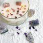 Amethyst Lavender Dream Natural crystal stone candle with Crystal bamboo clip 280g