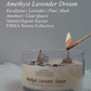 Amethyst Lavender Dream Natural crystal stone candle with Crystal bamboo clip 280g